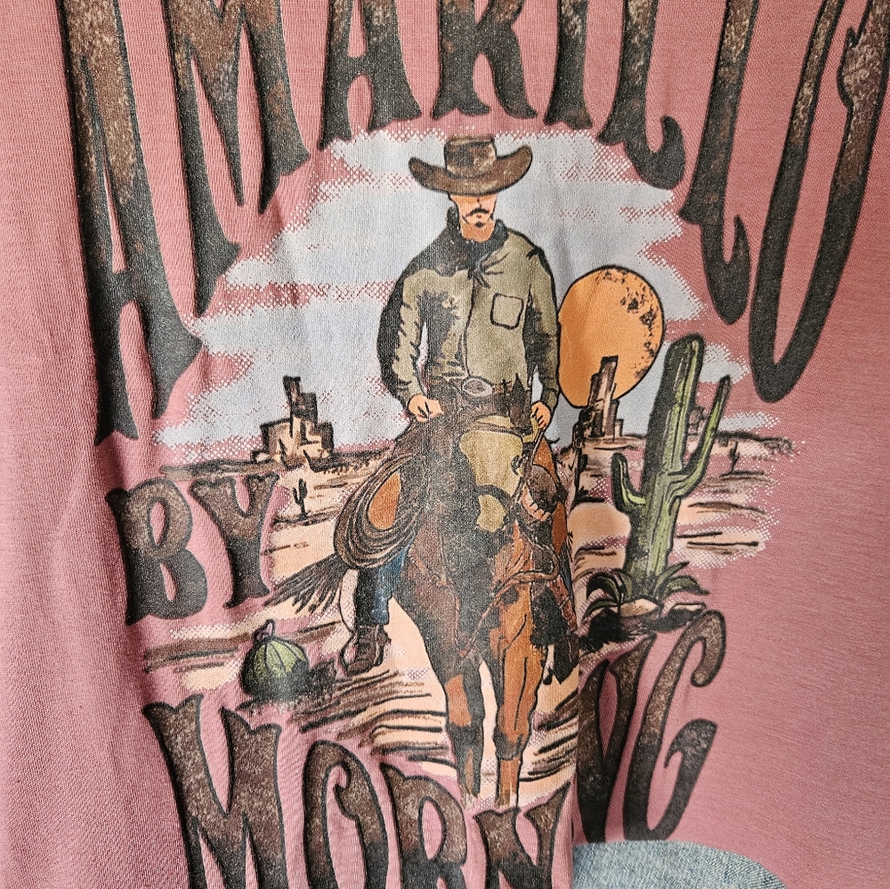 Western T-shirt Open Tunic Sz Small - Picture 5 of 5